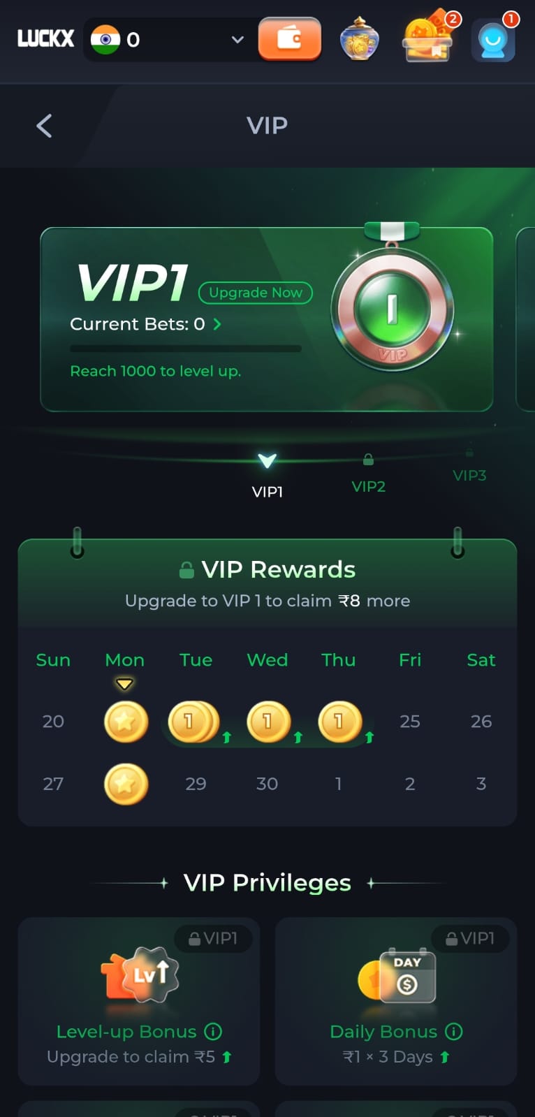 LUCKX Game promotions featuring daily ₹30 lakh prize pool, ₹110 referral rewards, VIP benefits and fun games.